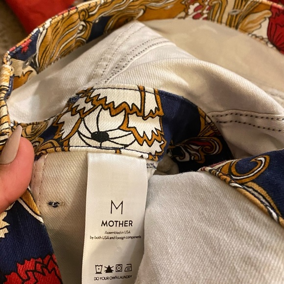 MOTHER Puffy Wrapper Floral Denim Jumpsuit - Picture 11 of 12